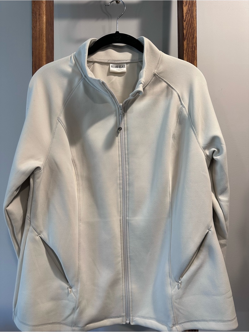 32 Degrees Cream Full-Zip Teddy Jacket